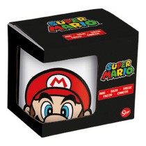 Henkelbecher Super Mario Weiß aus Keramik Rot (350 ml)