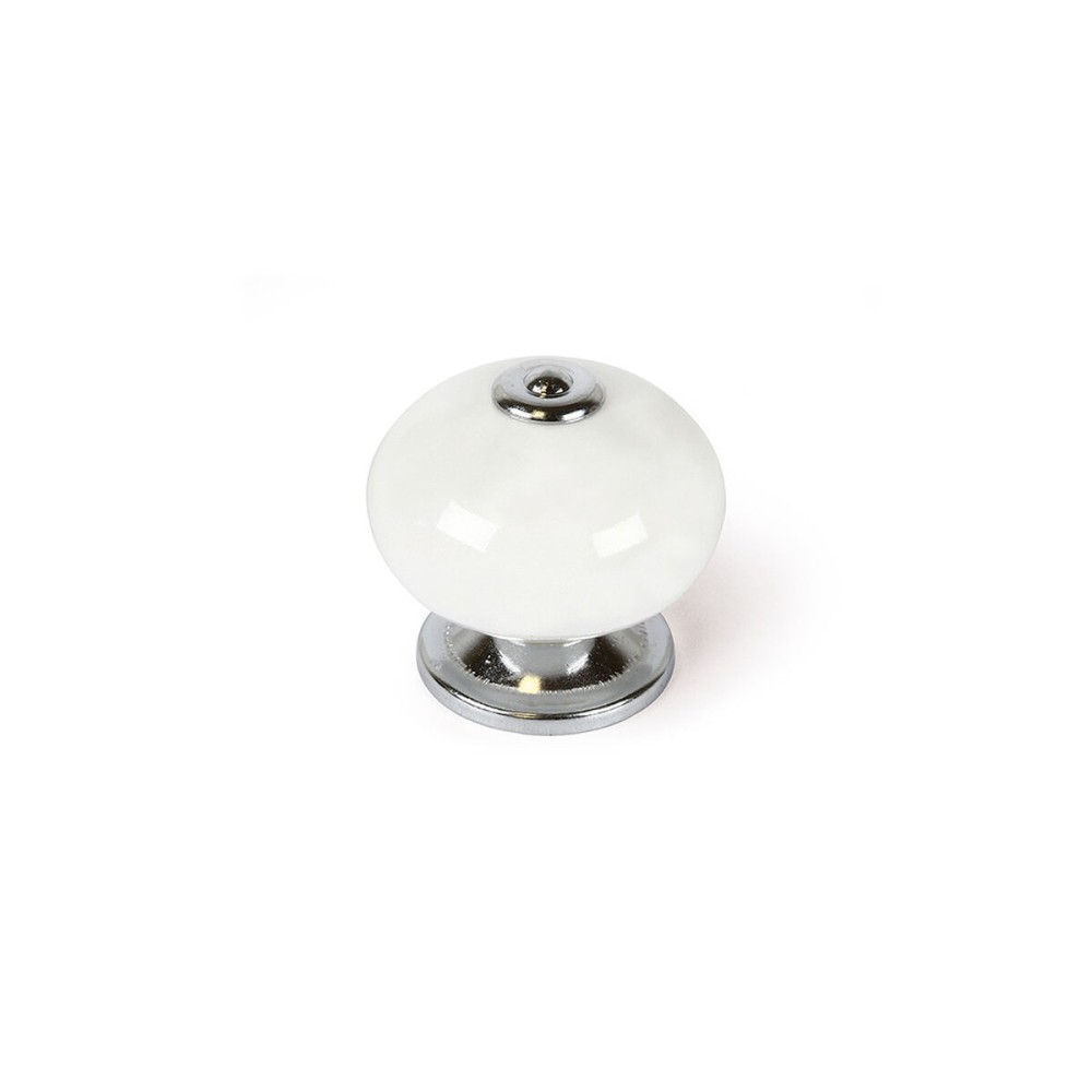 Doorknob Rei e517 White Metal Ø 40 x 36 mm 4 Pieces