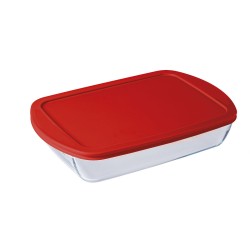 Boîte à repas rectangulaire avec couvercle Ô Cuisine Cook&store Ocu Transparent verre Silicone 4,5 L (4 Unités)