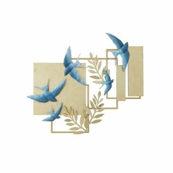 Wall Decoration DKD Home Decor Blue Golden Metal Bird Glamour (84,5 x 8,3 x 72,4 cm)