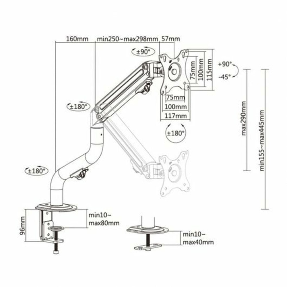 Support de TV Aisens DT32TSR-139 17"-32" 8 kg