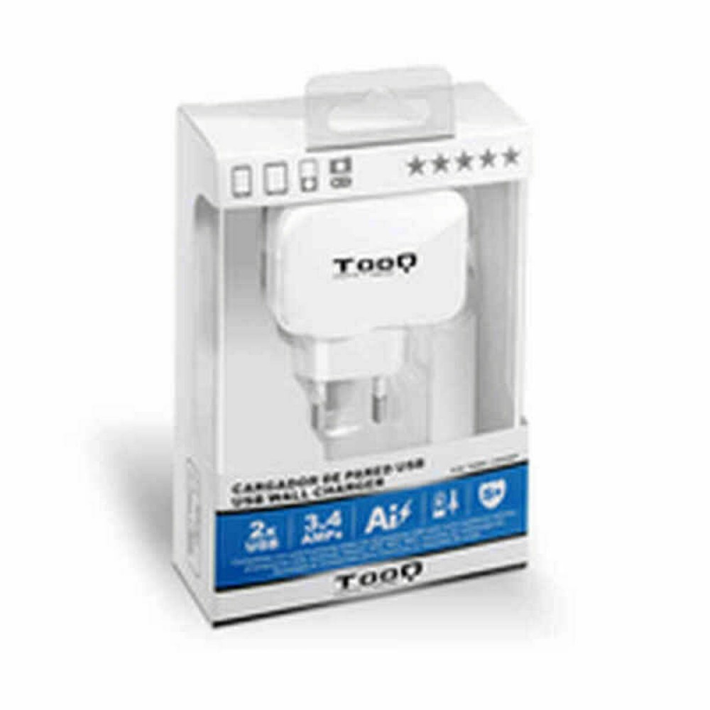 Chargeur mural TooQ TQWC-1S02WT USB x 2 17W Blanc 17 W