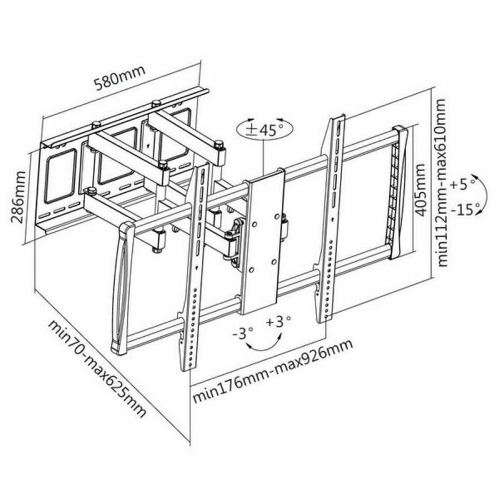 TV Wandhalterung mit Arm TooQ LP75100TN-B 60"-100" 60"