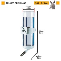 Mangeoir pour animaux Ferplast Fpi 4663 Drinky 600 Gris Acier inoxydable 600 ml