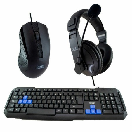 Pack gaming 3GO COMBODRILEH2 Schwarz Bunt Qwerty Spanisch