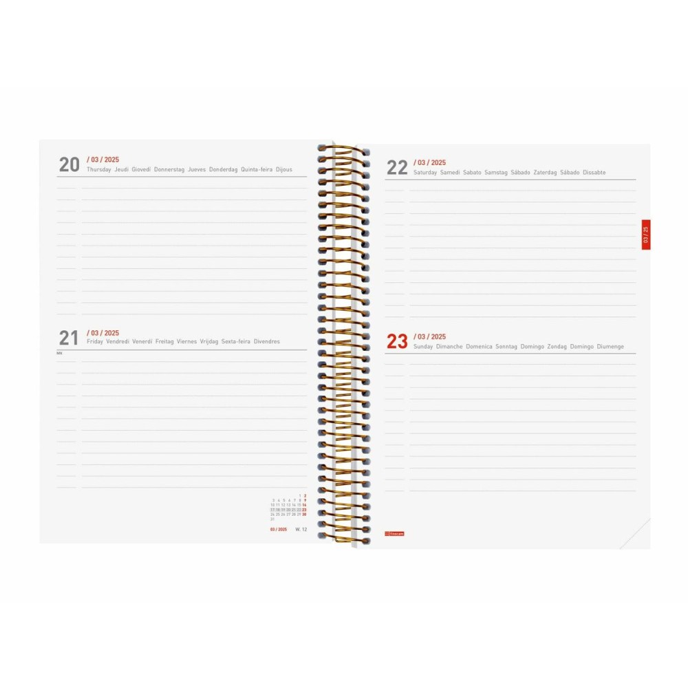 Agenda Finocam Daisy Multicouleur A5 15,5 x 21,2 cm 2024-2025