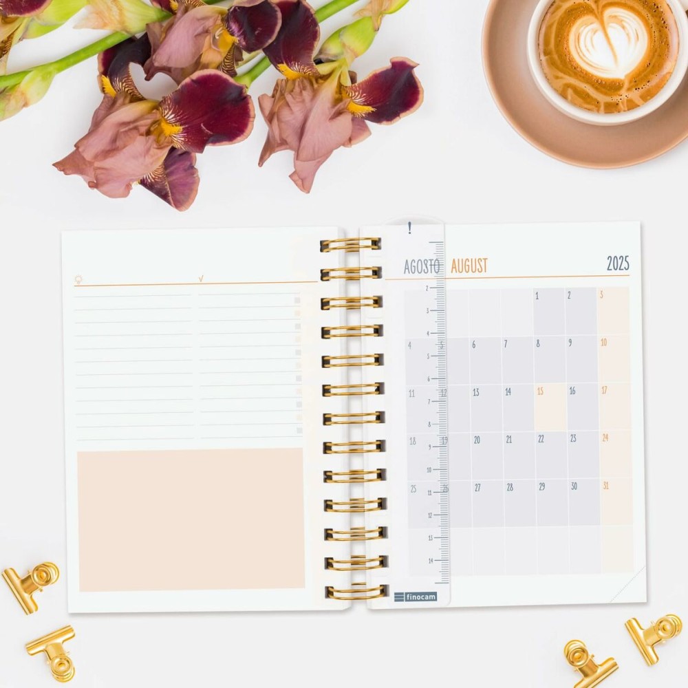 Agenda Finocam Garden Multicouleur 1/8 12 x 16,4 cm 2024-2025