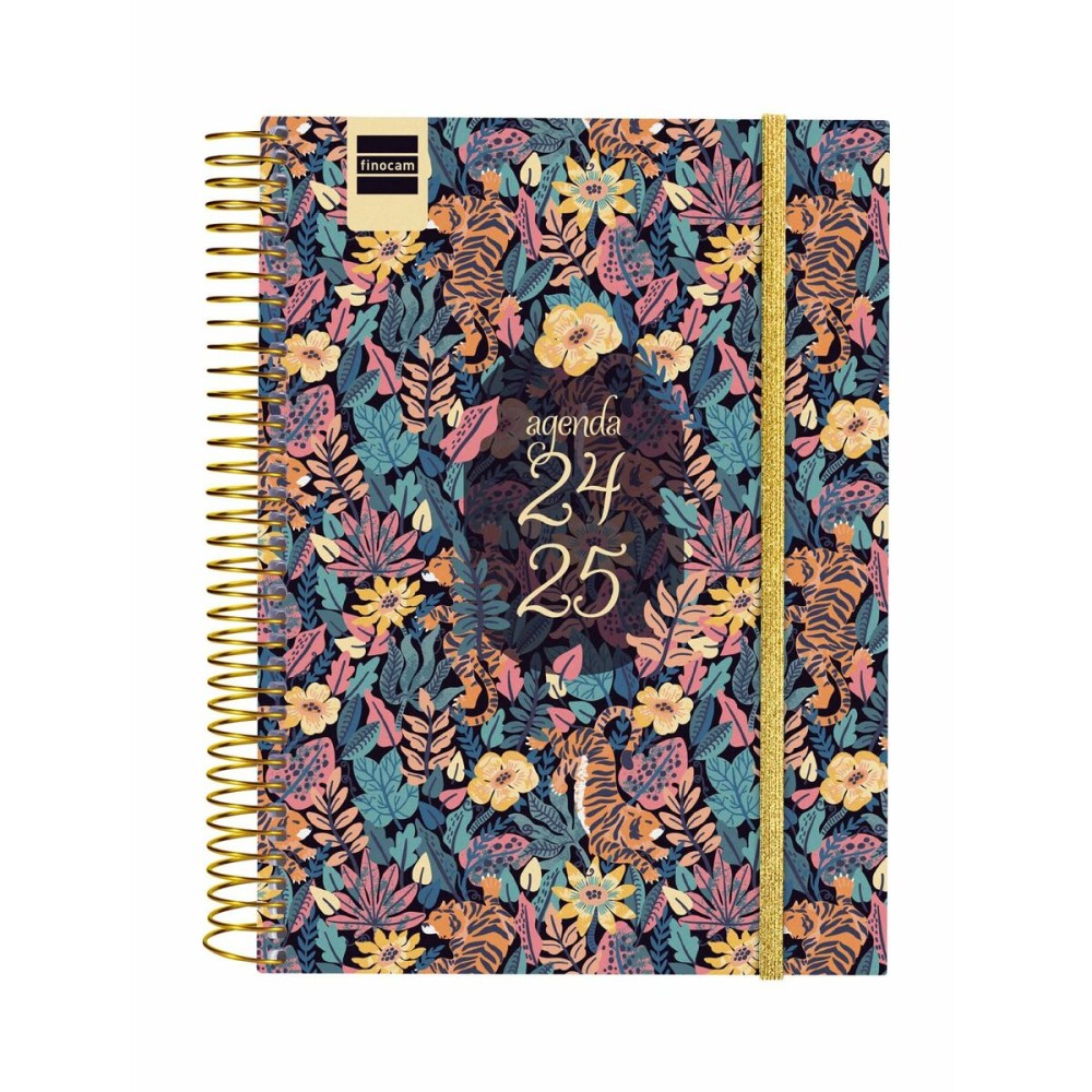 Agenda Finocam Tiger Multicouleur quarto 15,5 x 21,2 cm 2024-2025