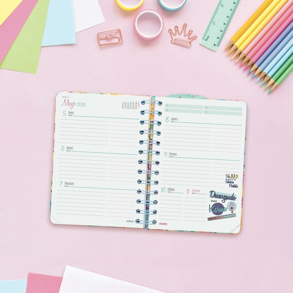 Agenda Finocam Talkual Style Multicouleur 1/8 12 x 16,9 cm 2024-2025