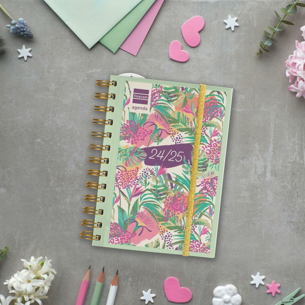 Agenda Finocam 8º SVH Tropic Vert Multicouleur 1/8 12 x 16,4 cm 2024-2025