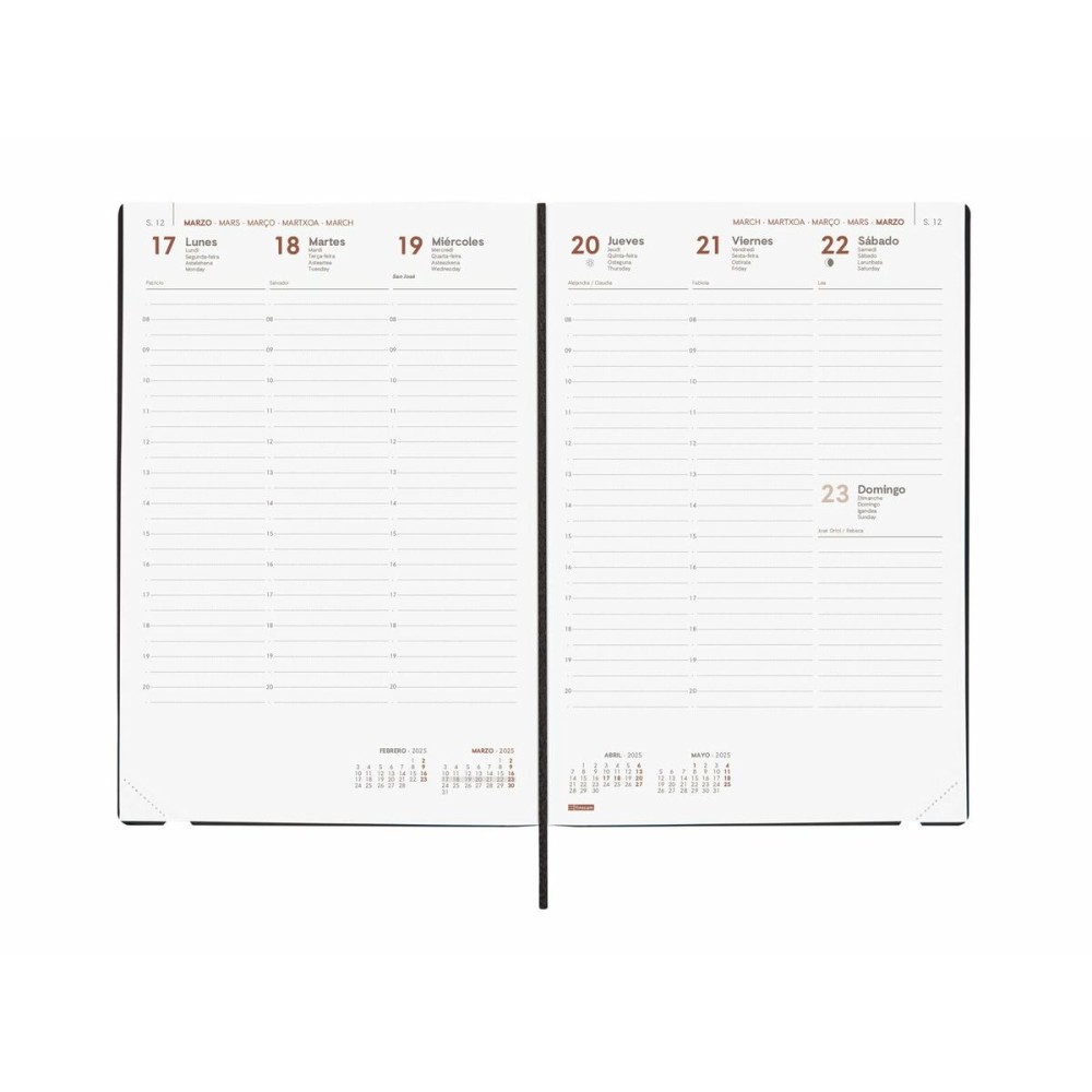 Agenda Finocam DYNAMIC MARA Y11 Noir 16,5 x 24 cm 2025