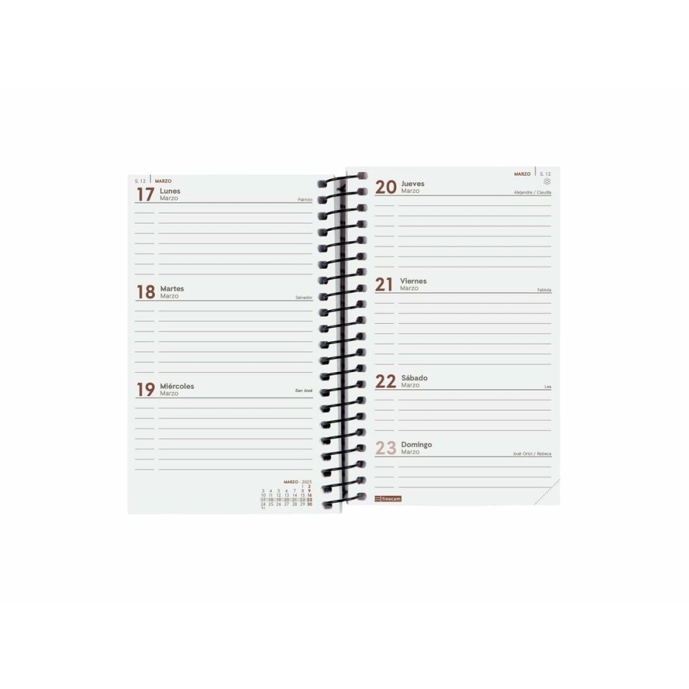 Agenda Finocam YEAR Noir Mini 7,9 x 12,7 cm 2025