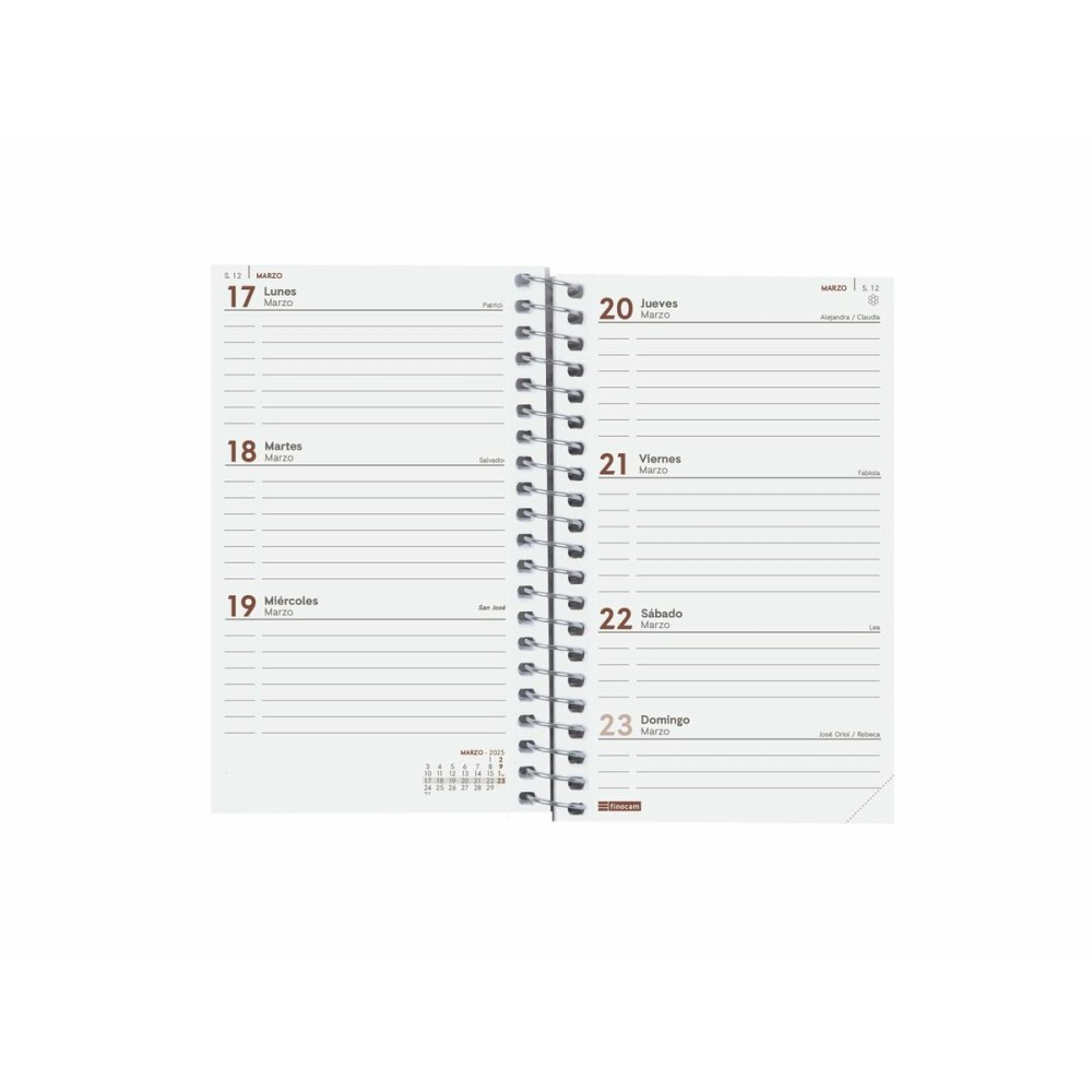 Agenda Finocam YEAR Rouge Mini 7,9 x 12,7 cm 2025