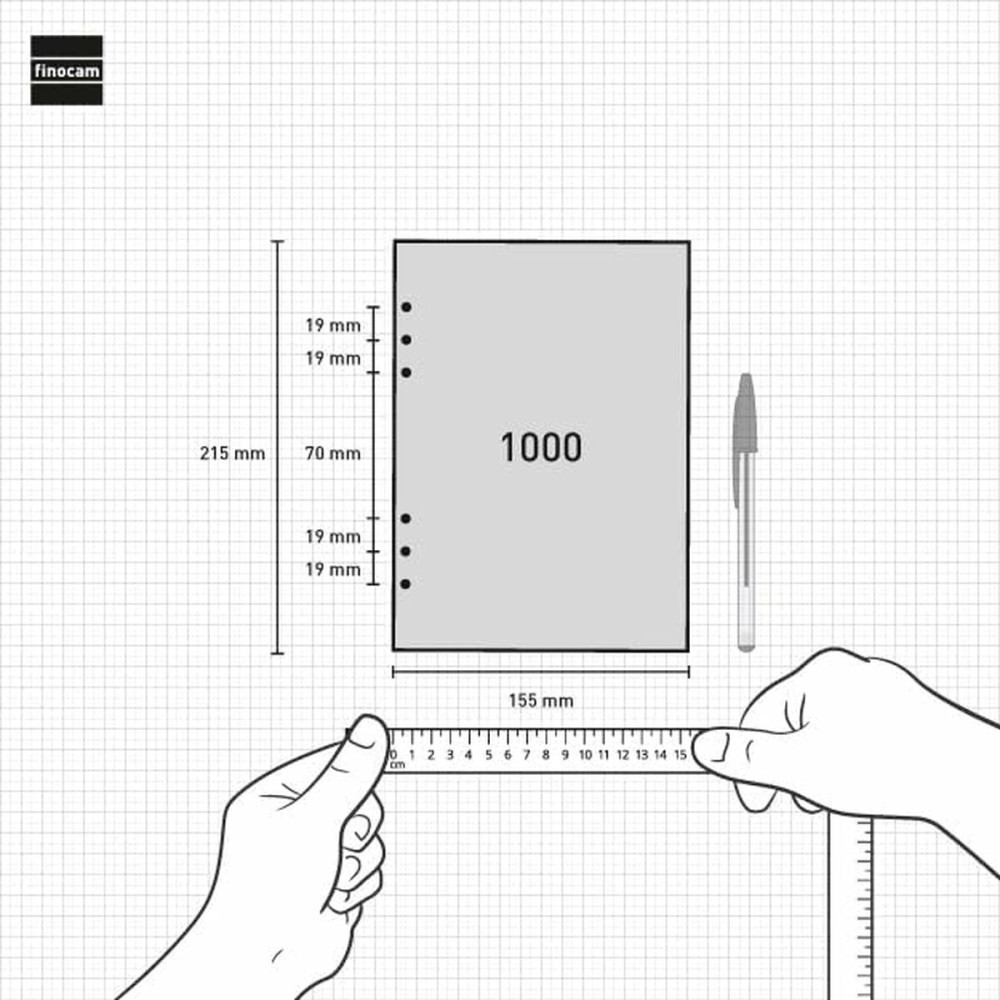 Recharge pour agenda Finocam OPEN R1099 2025 15,5 x 21,5 cm