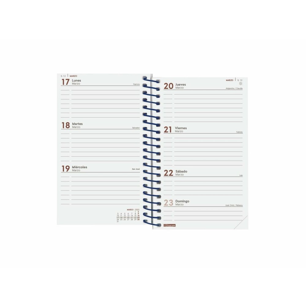 Agenda Finocam YEAR Bleu Mini 7,9 x 12,7 cm 2025