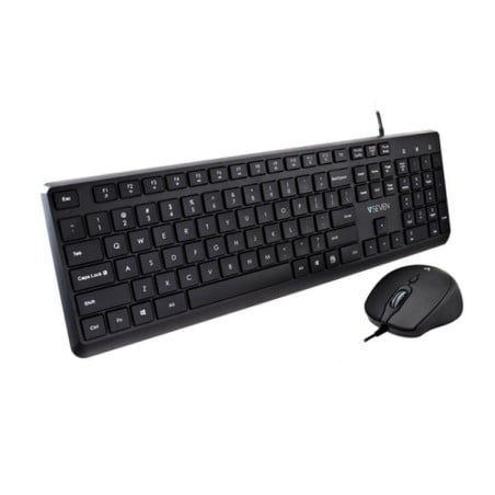 Tastatur mit Maus V7 CKU350US Schwarz Qwerty US