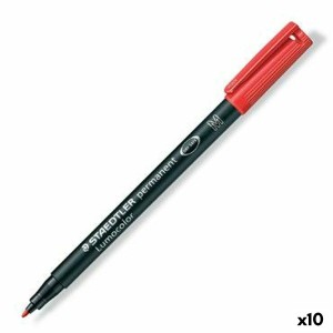 Marqueur permanent Staedtler Lumocolor 317-2 M Rouge (10 Unités)