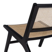 Armchair Black Natural Wood Rattan Rubber wood 60,5 x 73,5 x 72,5 cm