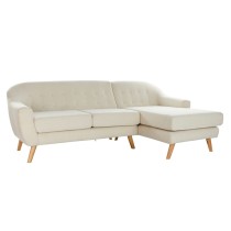 Canapé chaise longue DKD Home Decor Crème Bois d'hévéa 226 x 144 x 84 cm