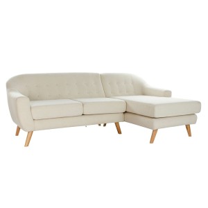 Chaise Longue DKD Home Decor Creme Kautschukholz 226 x 144 x 84 cm