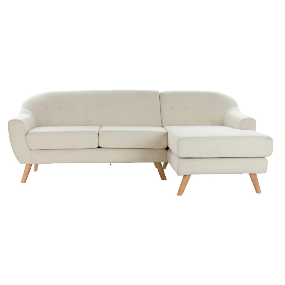 Chaise Longue DKD Home Decor Creme Kautschukholz 226 x 144 x 84 cm