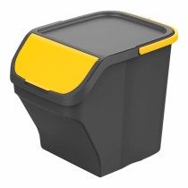 Recycling Waste Bin Mondex Stack N' Sort Yellow Grey 25 L With lid 40 x 30 x 34 cm