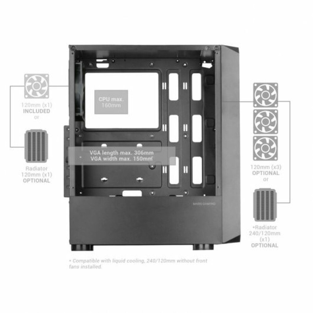 ATX Semi-tower Box Mars Gaming MC-2000 Black