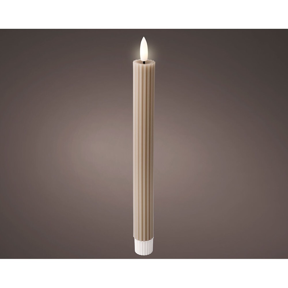 LED Candle Lumineo Light grey Ø 2,2 x 24,5 cm (2 Units)