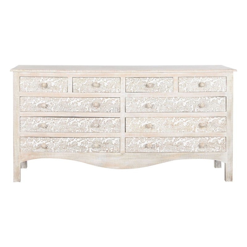 Chest of drawers Home ESPRIT White Natural Mango wood MDF Wood 145 x 41 x 75 cm