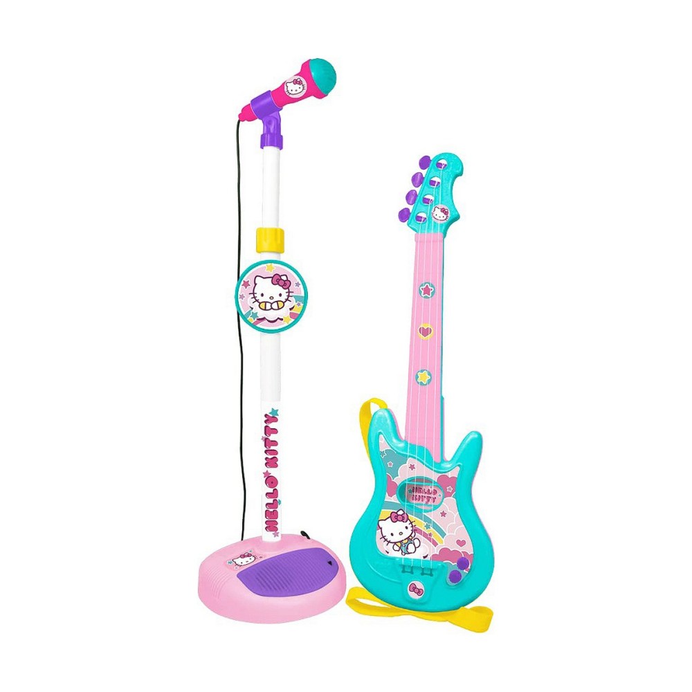 Kindergitarre Hello Kitty   Mikrofon