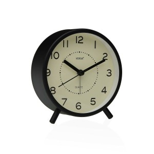 Horloge de table Versa Zeal Noir Plastique 5,4 x 11,8 x 11 cm