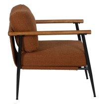 Fauteuil Marron Noir Bois d'hévéa Tissu 70 x 76 x 81 cm