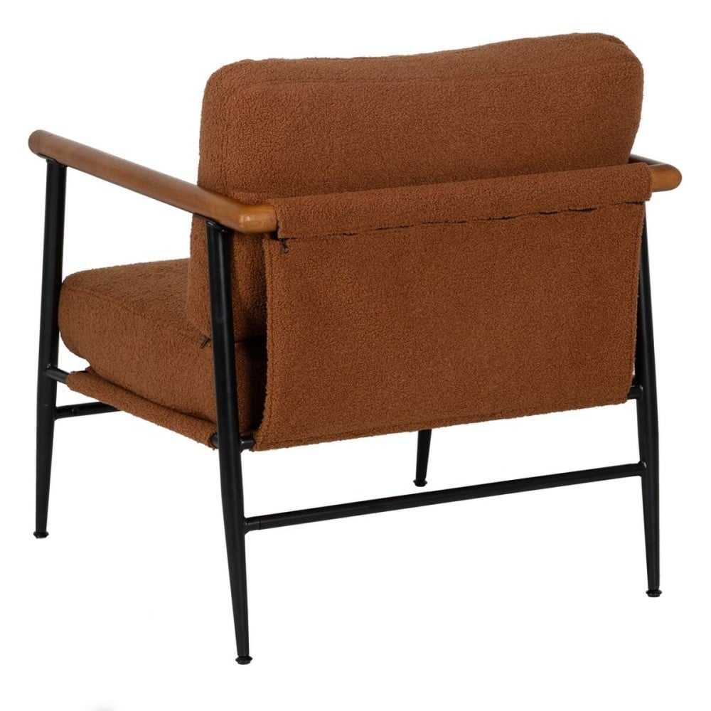 Armchair Brown Black Rubber wood Fabric 70 x 76 x 81 cm