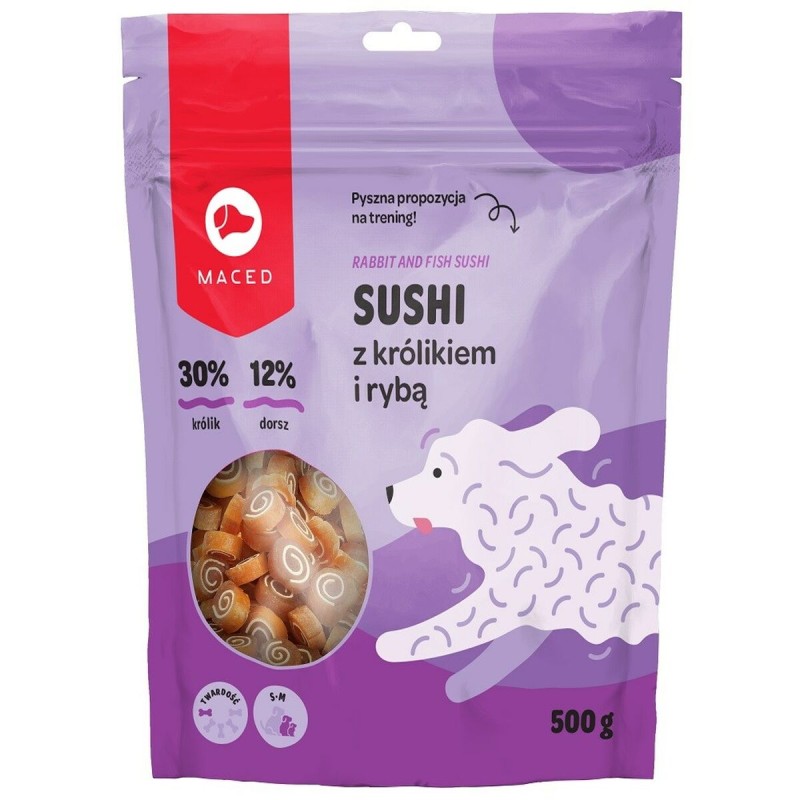 Hundesnack Maced Rabbit for sushi with fish Fisch Hase 500 g