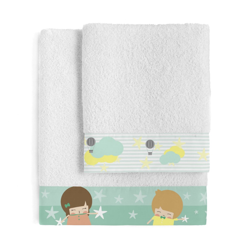 Towel set HappyFriday Happynois Air Balloon Multicolour 2 Pieces