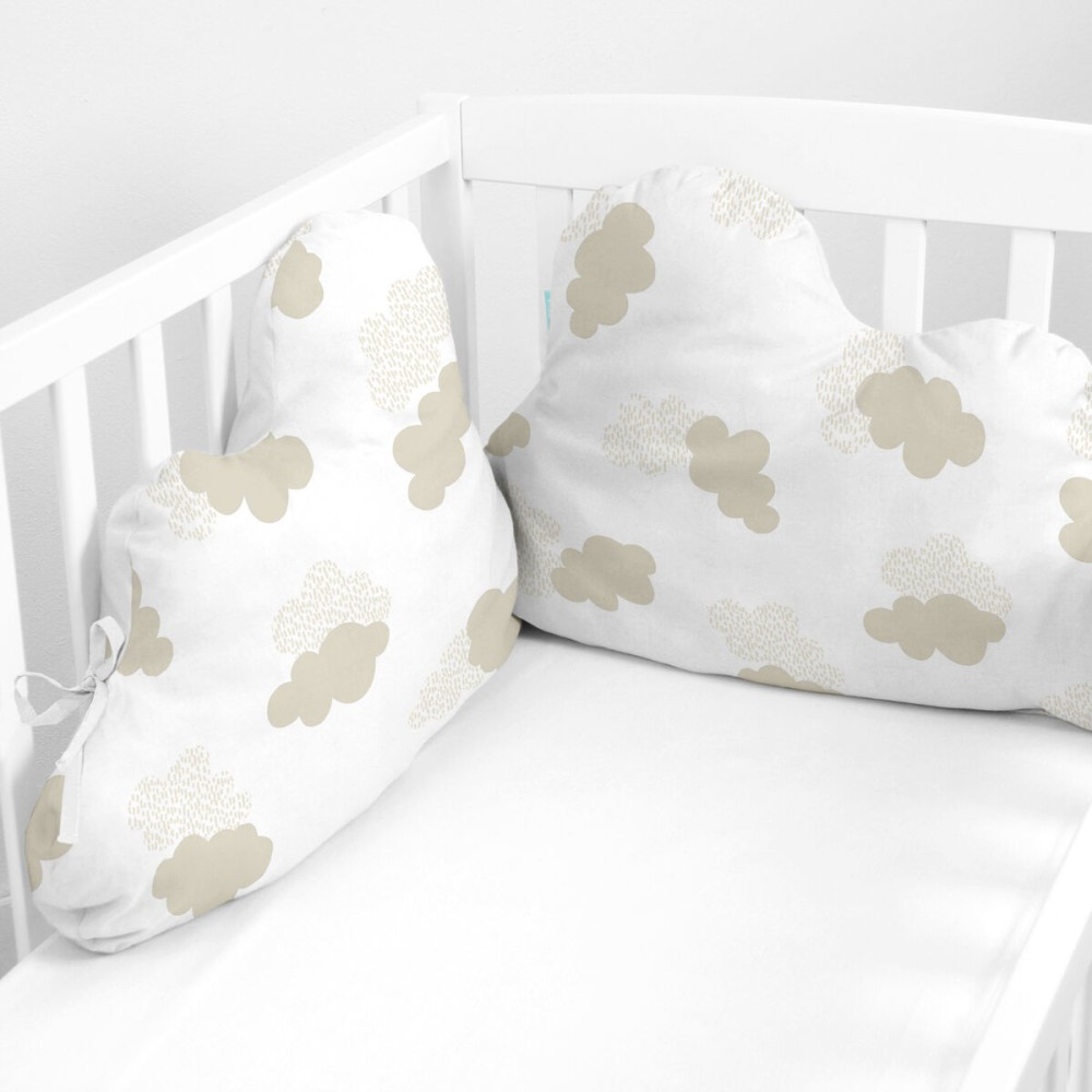 Cot protector HappyFriday Basic Kids Clouds Beige 60 x 40 cm