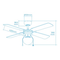 Ceiling Fan with Light EDM 33800 Caribe White 50 W