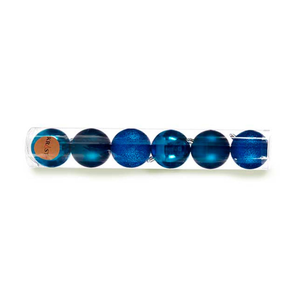 Set of Christmas balls Blue Plastic 8 x 9 x 8 cm (12 Units)