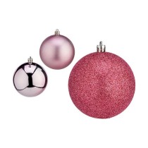 Lot de boules de Noël Rose Plastique Ø 8 cm (24 Unités)