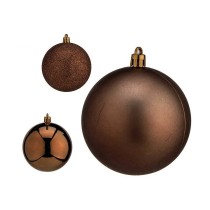 Lot de boules de Noël Marron Plastique Ø 8 cm 8 x 8 x 47 cm (24 Unités)