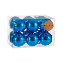 Lot de boules de Noël Bleu Plastique Ø 7 cm (12 Unités)