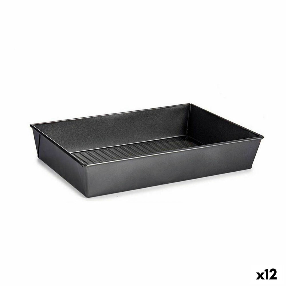 rechteckige Backform Kinvara CK31470 Dunkelgrau Metall Kohlenstoffstahl 24 x 6,5 x 36,5 cm (12 Stück)