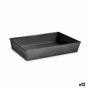 Rectangular Mould Kinvara CK31470 Dark grey Metal Carbon steel 24 x 6,5 x 36,5 cm (12 Units)