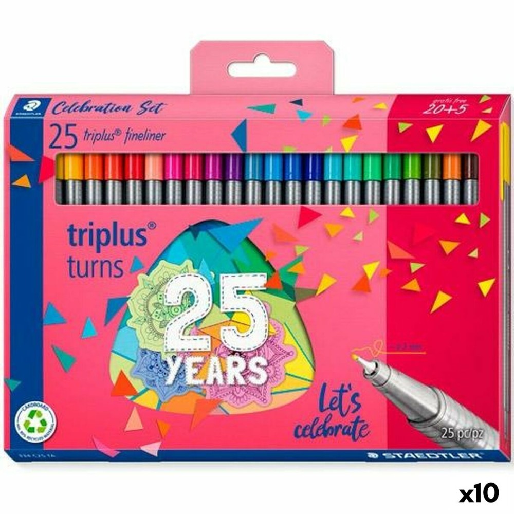 Ensemble de Marqueurs Staedtler Triplus Fineliner 334 (10 Unités)