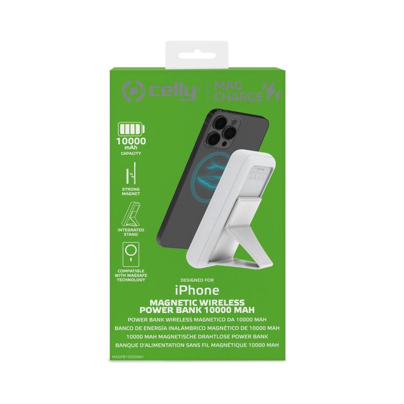 Drahtlose Powerbank Celly Weiß 10000 mAh