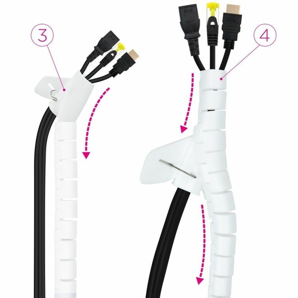 Kabel-Ordnungshilfe NANOCABLE 10.36.0002-W Weiß Kunststoff