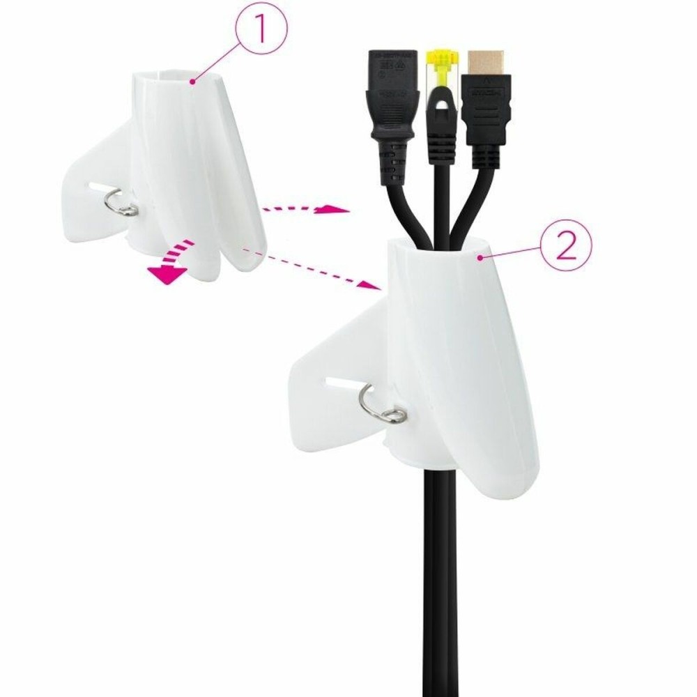 Cable Organiser NANOCABLE 10.36.0002-W White Plastic