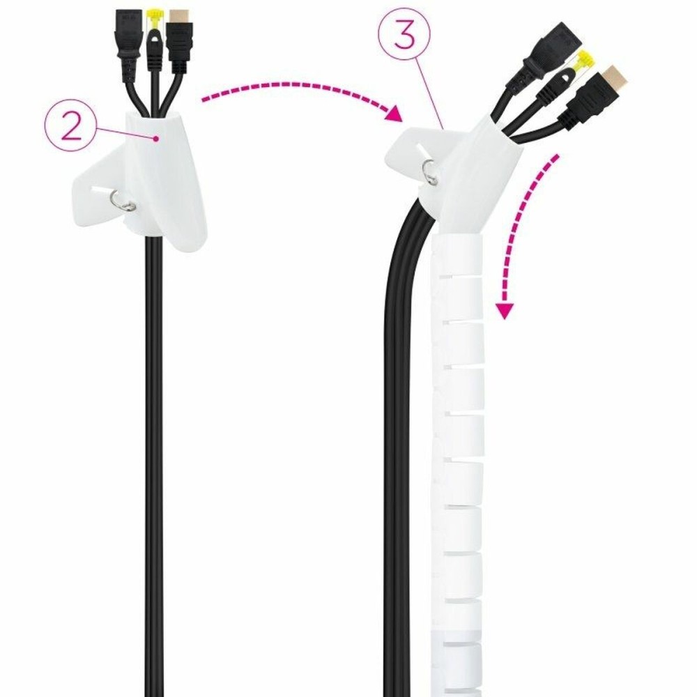 Cable Organiser NANOCABLE 10.36.0002-W White Plastic