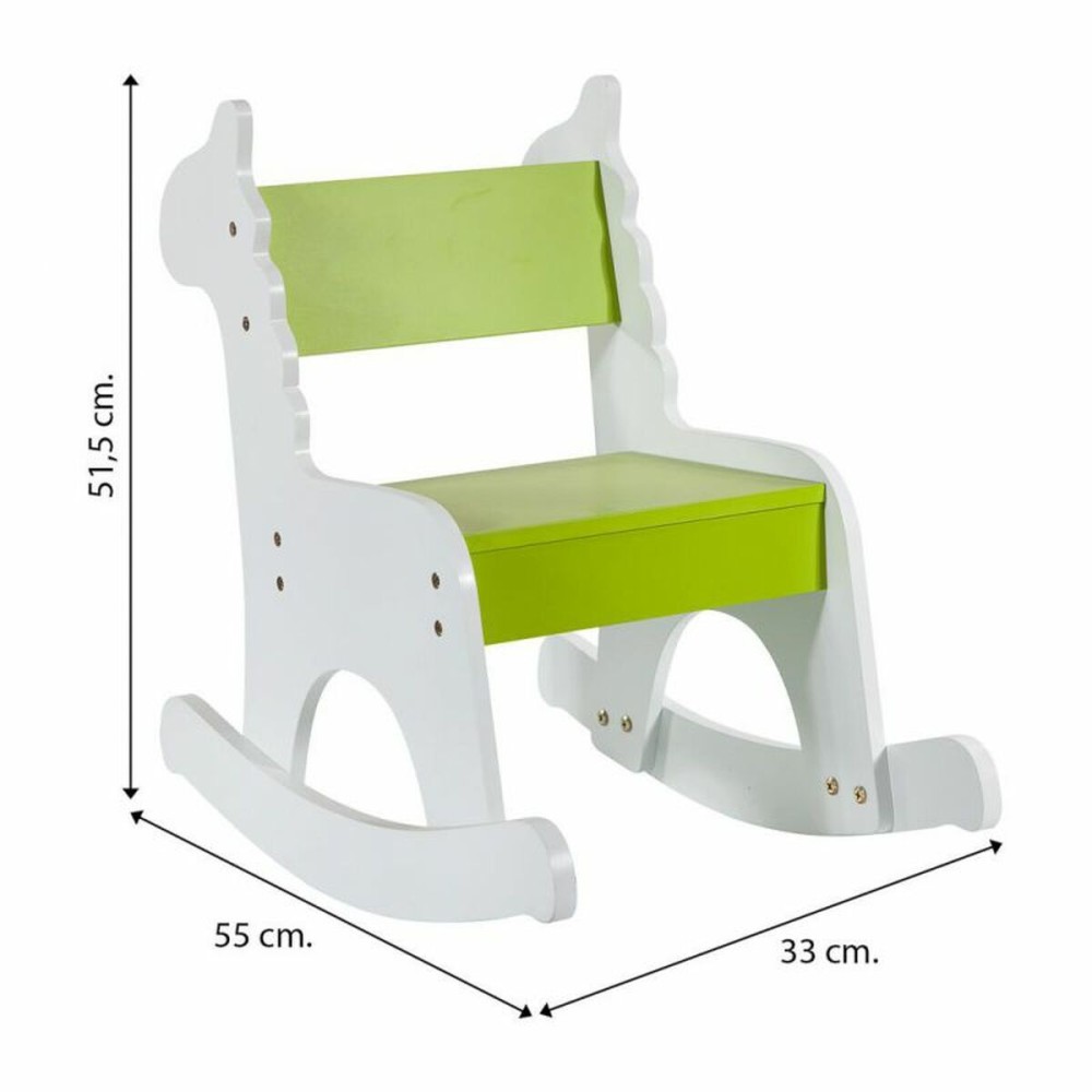 Rocking chair Alexandra House Living White Green MDF Wood 33 x 55 x 51,5 cm Children's Giraffe