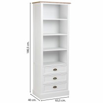 Regal Alexandra House Living Weiß Braun Zinklegierung Holz MDF 40 x 180 x 63 cm